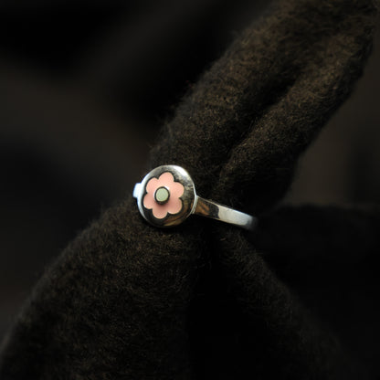 Zilveren Kids bloem ring 15965