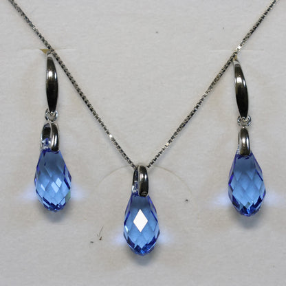 Spark zilveren ketting met blauwe Swarovski kristallen N601013IB