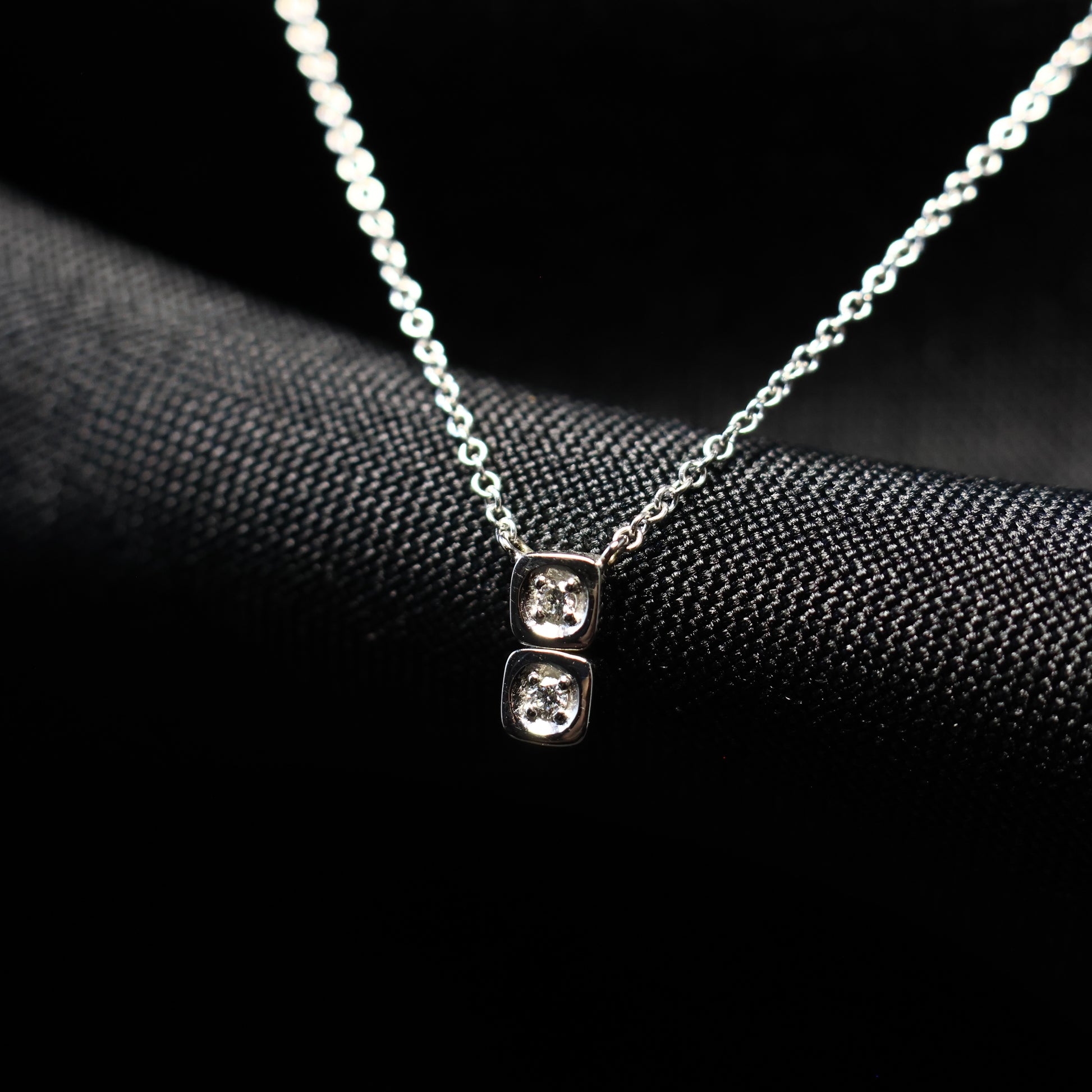 Wit gouden ketting met tussenstuk met briljant 059261A