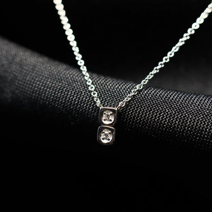 Wit gouden ketting met tussenstuk met briljant 059261A