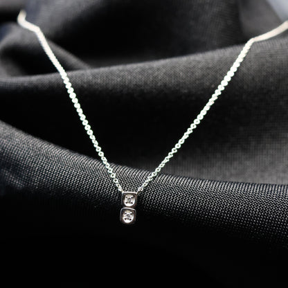 Wit gouden ketting met tussenstuk met briljant 059261A
