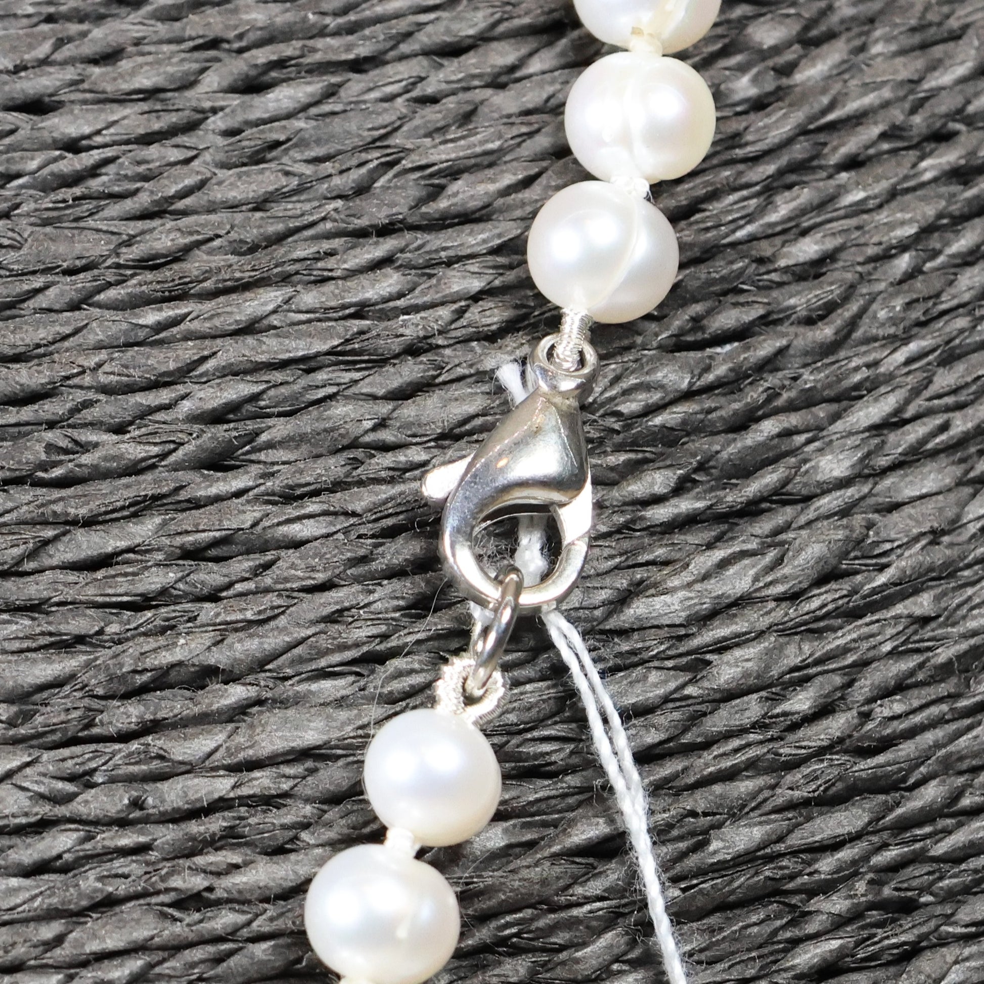 Parelketting 48cm 5mm zoetwaterparel zilveren slot