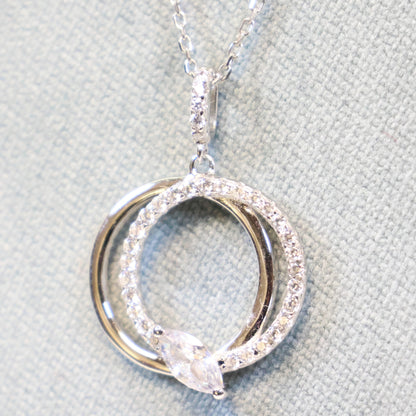 Naiomy silver zilveren ketting met Ronde hanger N4J55