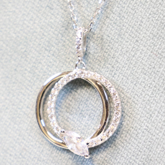 Naiomy silver zilveren ketting met Ronde hanger N4J55