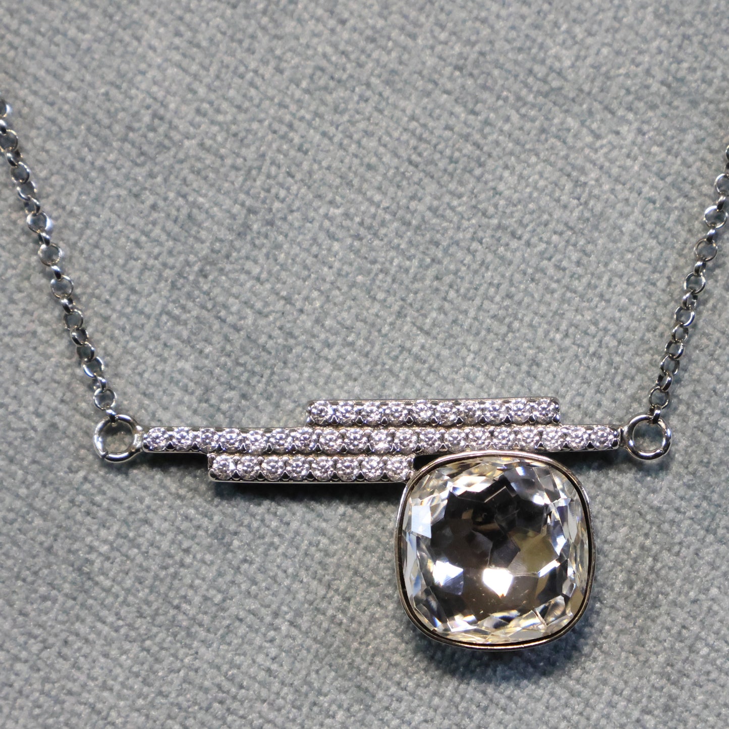 Spark zilveren ketting met Swarovski kristallen tussenstuk NC448310C