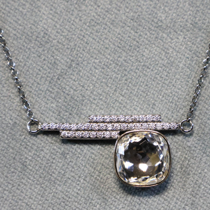 Spark zilveren ketting met Swarovski kristallen tussenstuk NC448310C