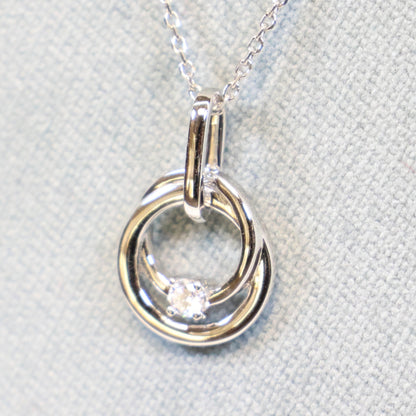 Naiomy silver zilveren ketting met cirkel hanger N4K58