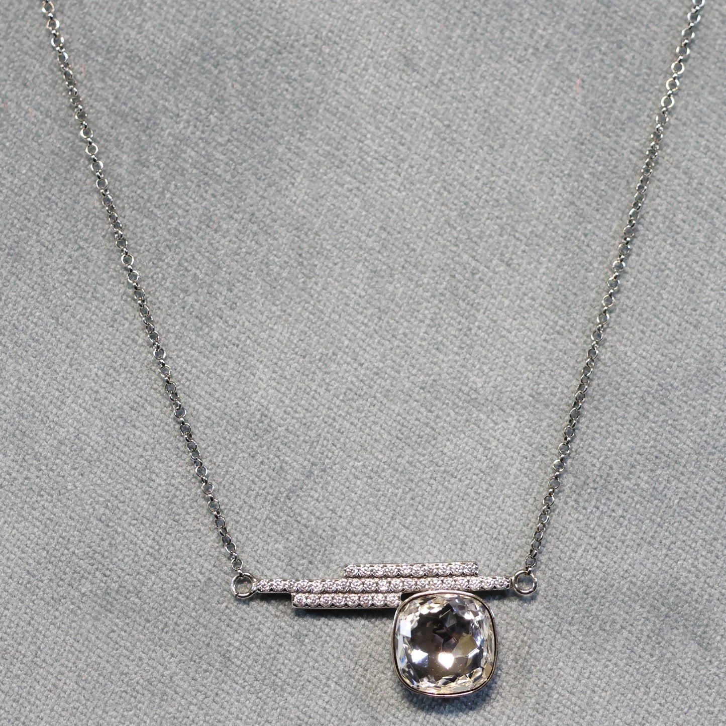 Spark zilveren ketting met Swarovski kristallen tussenstuk NC448310C