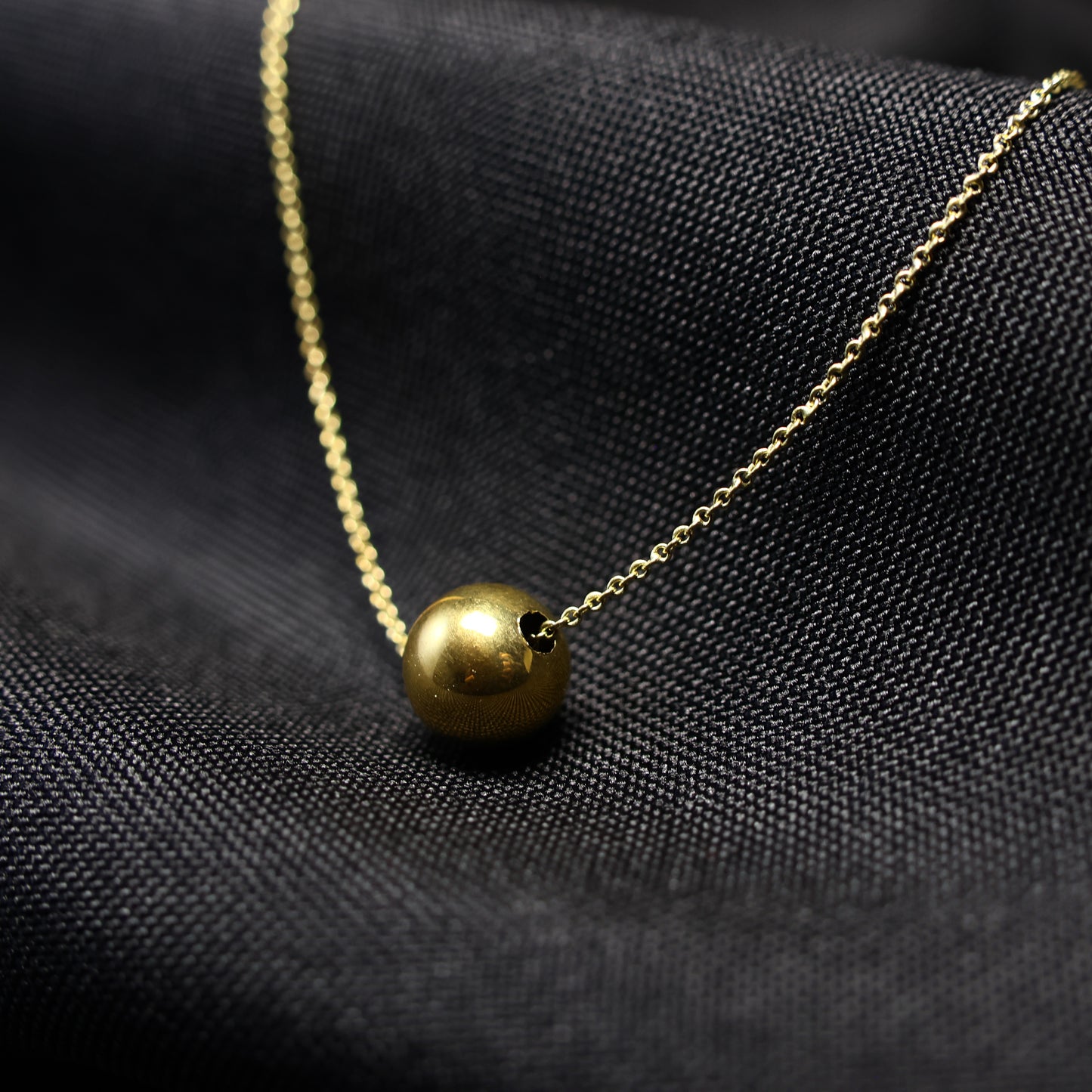18KT geel gouden ketting met bolletje 060360/42