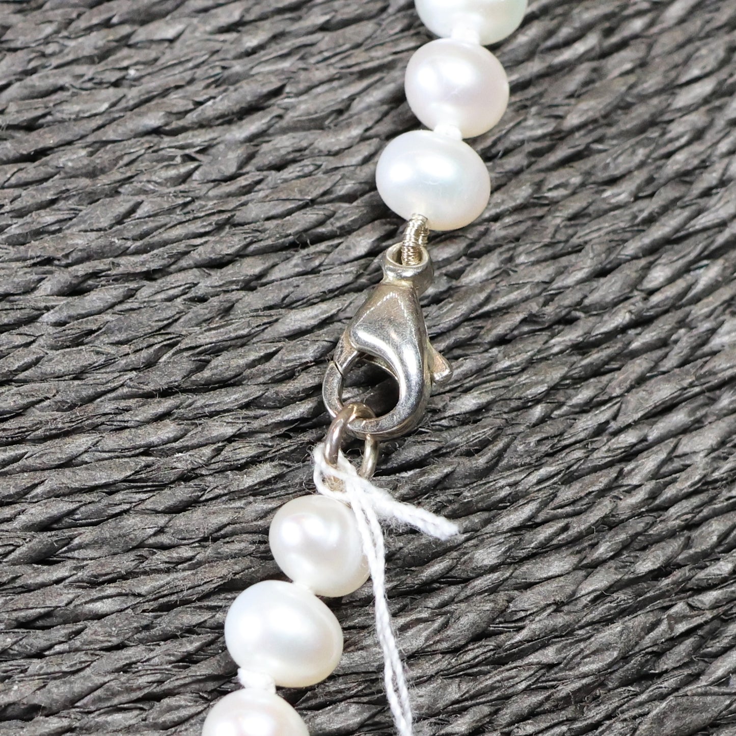 Parelketting 50cm 5mm zoetwaterparel zilveren slot