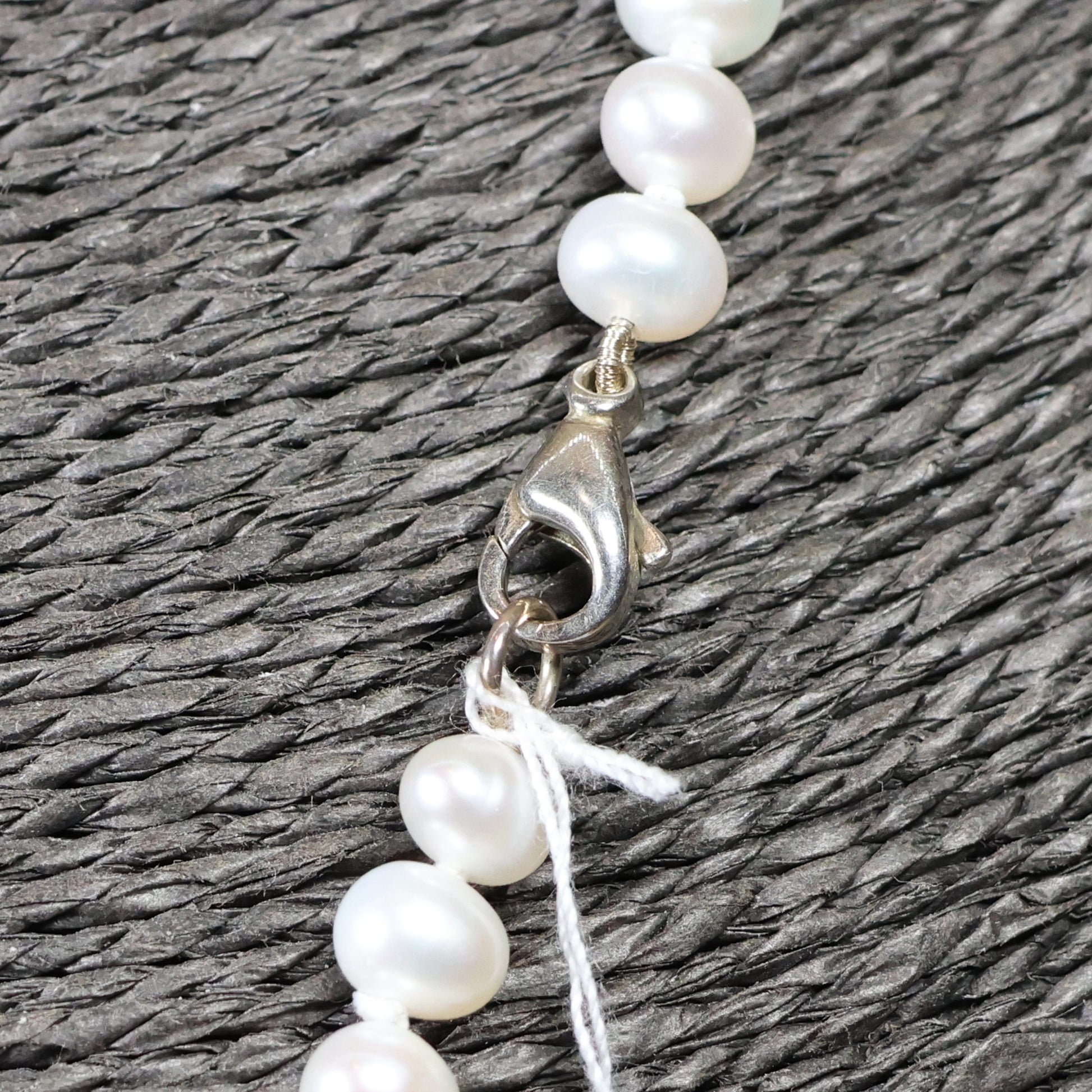 Parelketting 50cm 5mm zoetwaterparel zilveren slot
