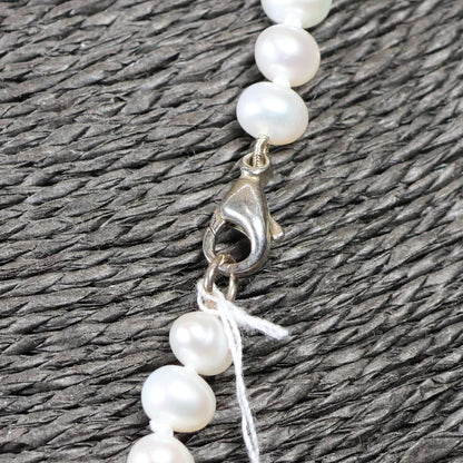 Parelketting 50cm 5mm zoetwaterparel zilveren slot
