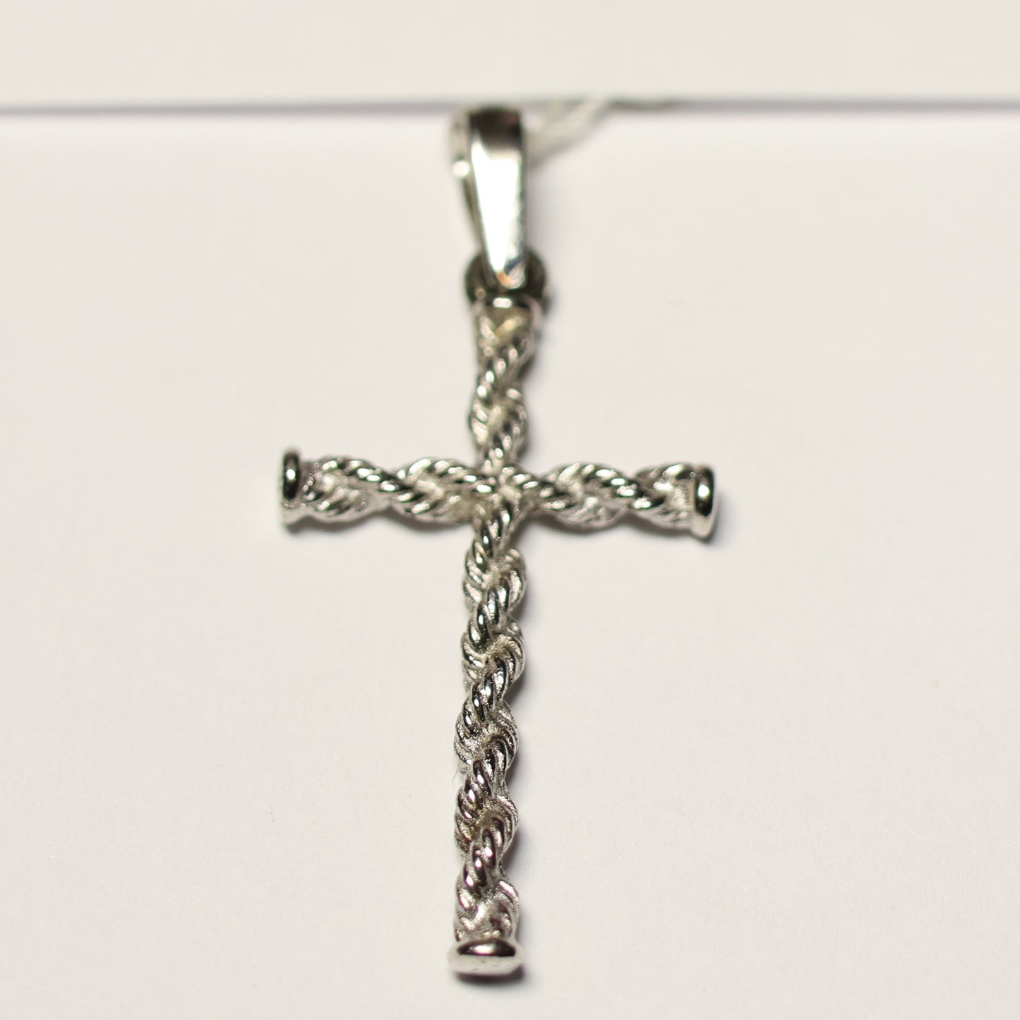 Zilveren cable kruis hanger 30mm