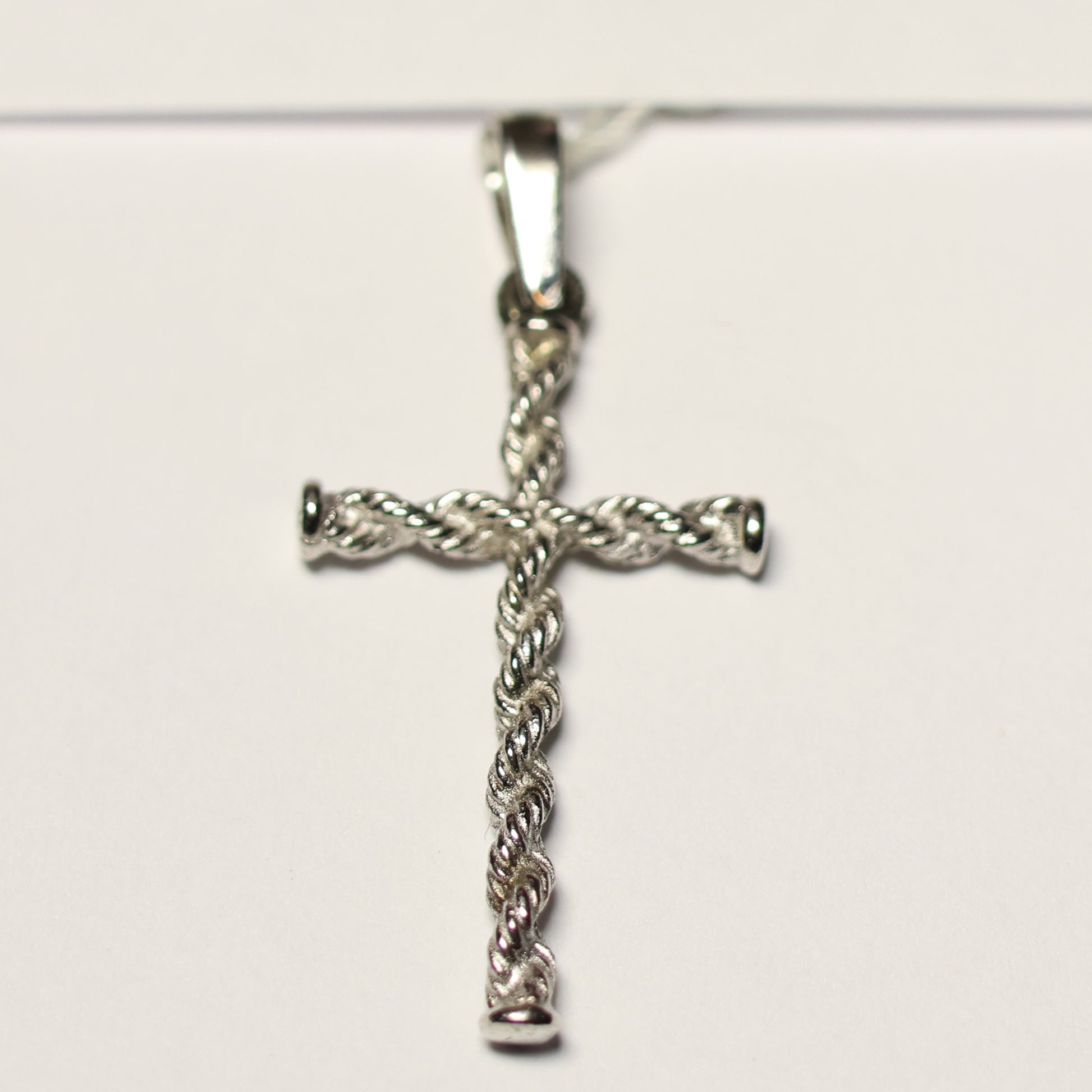 Zilveren cable kruis hanger 30mm