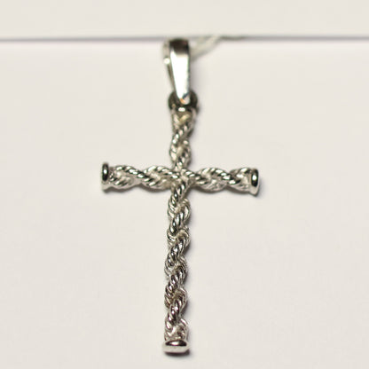 Zilveren cable kruis hanger 30mm