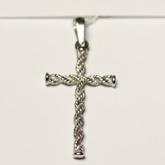 Zilveren cable kruis hanger 30mm