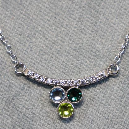 Spark zilveren ketting met Swarovski kristallen tussenstuk NC20883AQCG