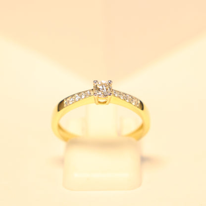 18KT geel gouden ring met briljant RS6650
