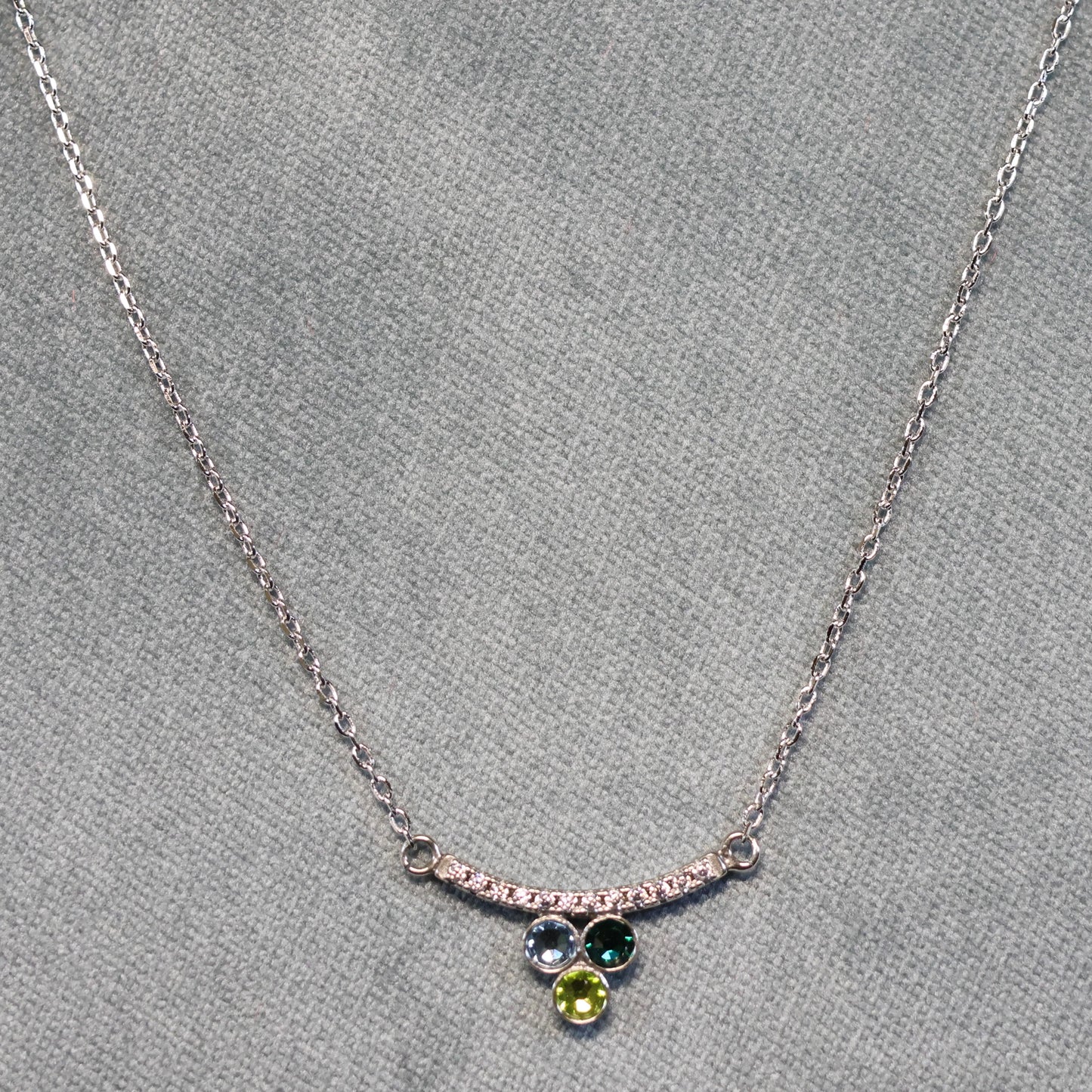 Spark zilveren ketting met Swarovski kristallen tussenstuk NC20883AQCG