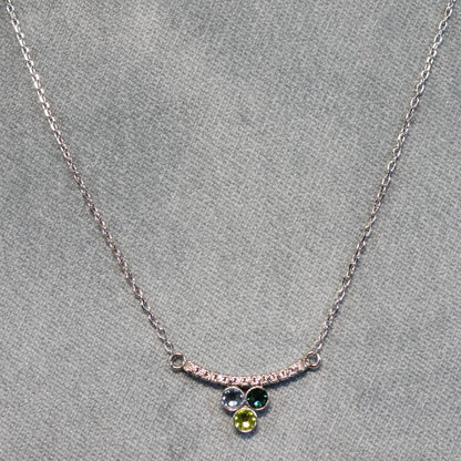 Spark zilveren ketting met Swarovski kristallen tussenstuk NC20883AQCG