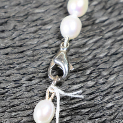 Parelketting 47cm 7mm zoetwaterparel zilveren slot