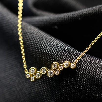 Ketting geel goud met tussenstuk met briljant 064327A