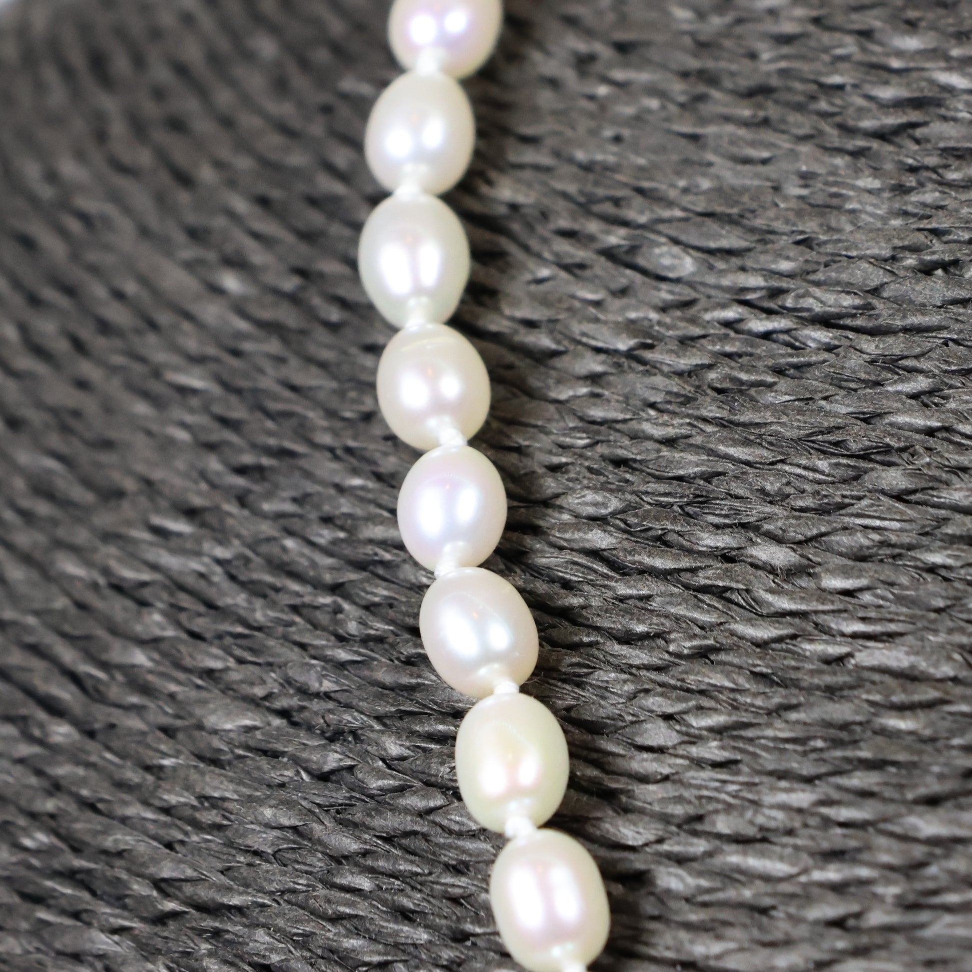 Parelketting 47cm 7mm zoetwaterparel zilveren slot