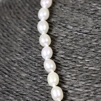Parelketting 47cm 7mm zoetwaterparel zilveren slot