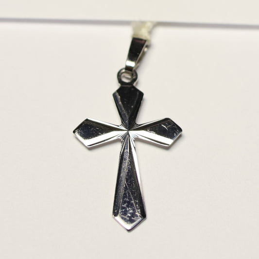 Zilveren flare kruis hanger 21mm