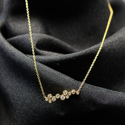 Ketting geel goud met tussenstuk met briljant 064327A