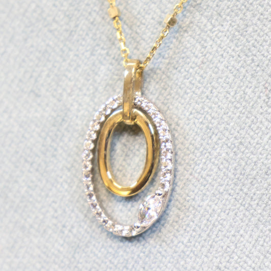 Naiomy Moments 18 karaat vergulde zilveren Halsketting met hanger B1K06