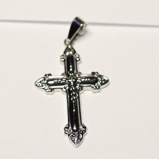 Zilveren Christelijk flare kruis hanger 25mm