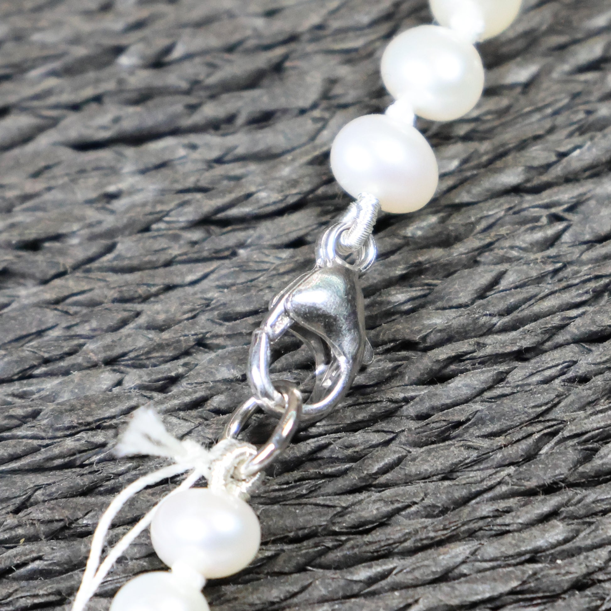 Parelketting 48cm 5mm zoetwaterparel zilveren slot 