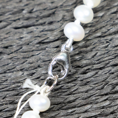 Parelketting 48cm 5mm zoetwaterparel zilveren slot 