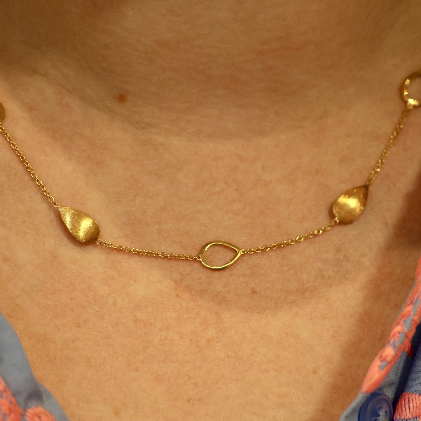 18kt geel gouden Ketting met motief 059595/45