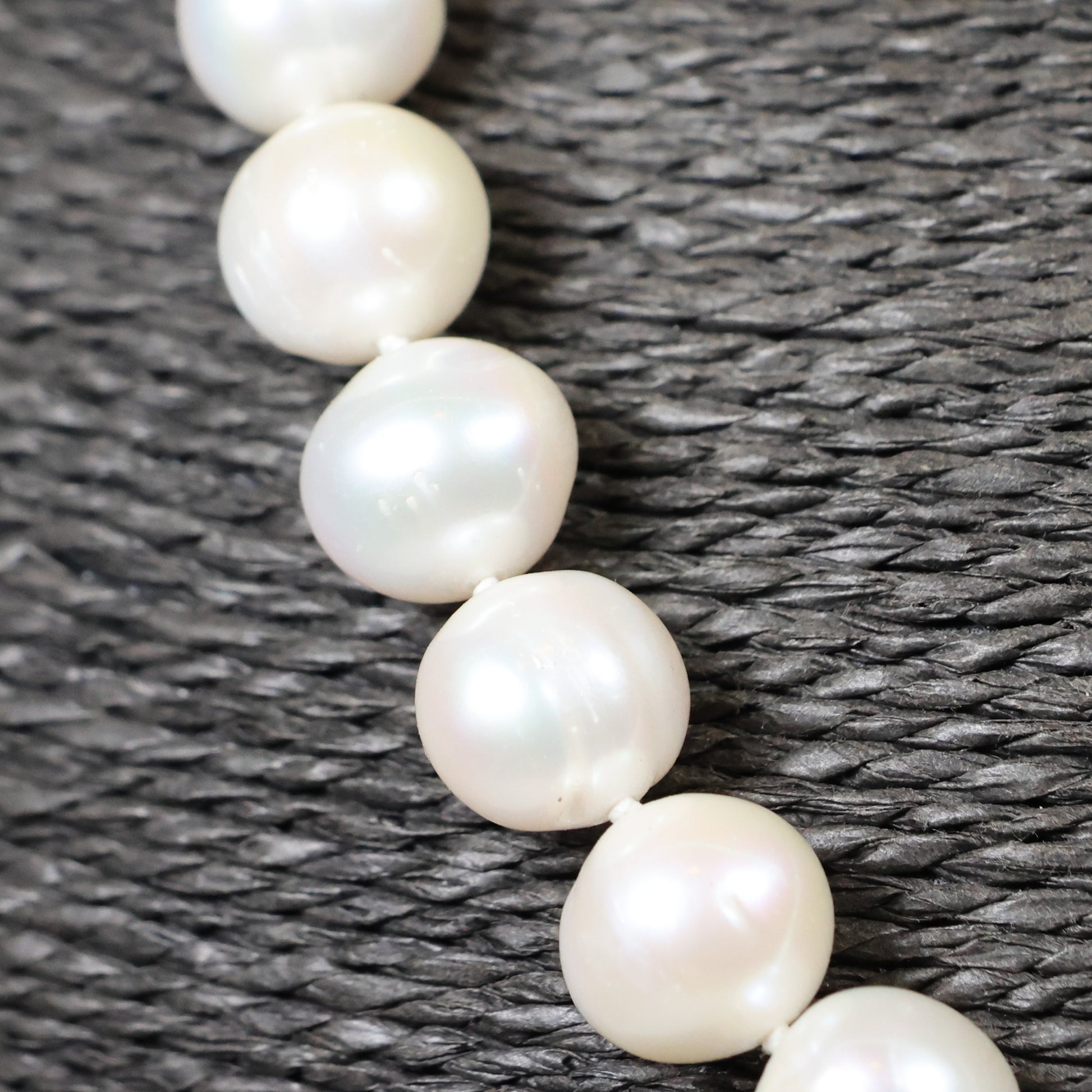 Parelketting 50cm 12mm zoetwaterparel zilveren magneetslot 
