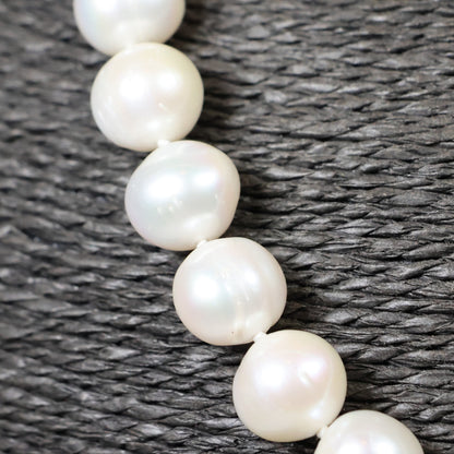 Parelketting 50cm 12mm zoetwaterparel zilveren magneetslot 
