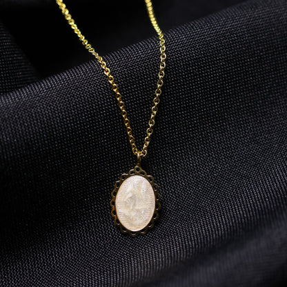 Gouden Ketting met Parelmoer hanger 462859