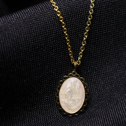 Gouden Ketting met Parelmoer hanger 462859