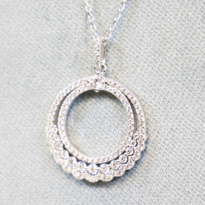 Naiomy silver zilveren ketting met cirkel hanger N3T56