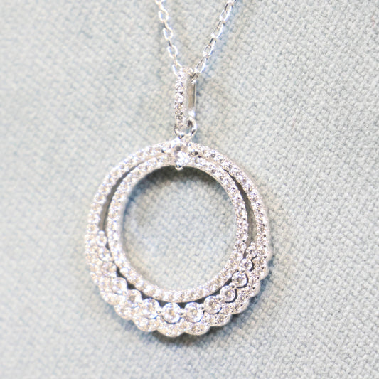 Naiomy silver zilveren ketting met cirkel hanger N3T56