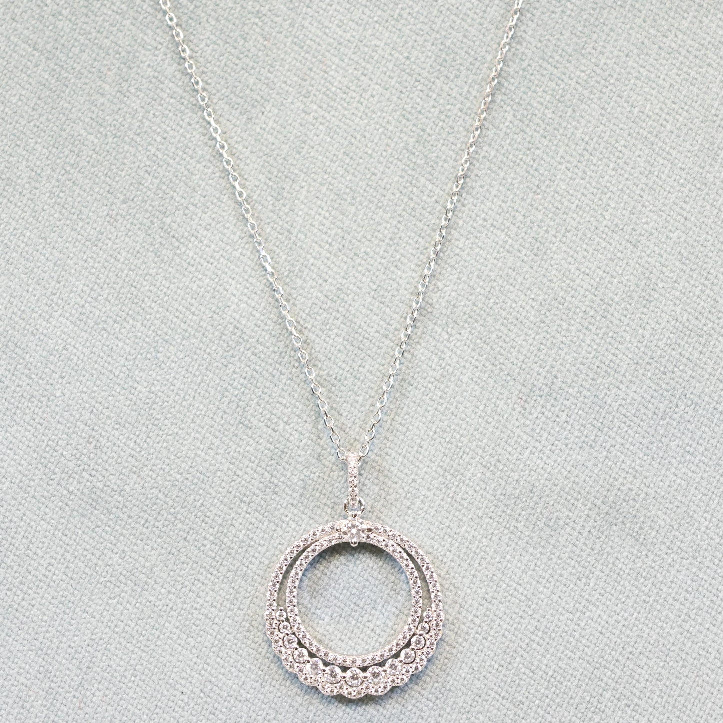 Naiomy silver zilveren ketting met cirkel hanger N3T56