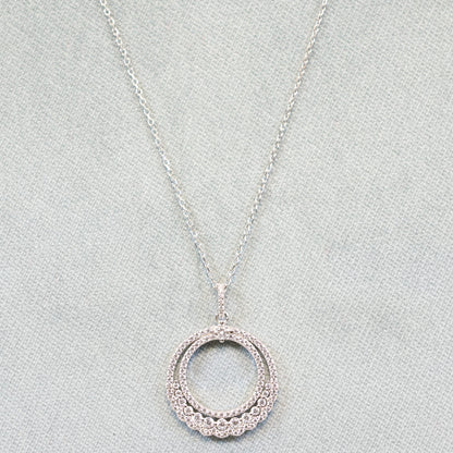 Naiomy silver zilveren ketting met cirkel hanger N3T56