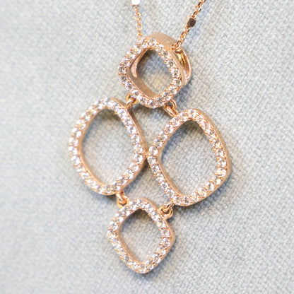 Naiomy silver rosé vergulde zilveren ketting met hanger N5L09