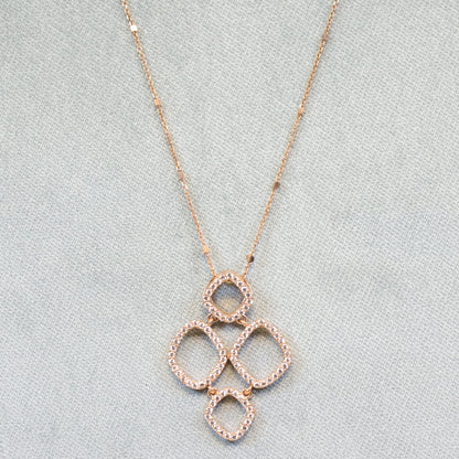 Naiomy silver rosé vergulde zilveren ketting met hanger N5L09