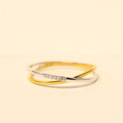 Yellow gold ring with brilliant 060027A