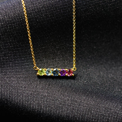 18 karaat geel gouden ketting met tussenstuk met kleurstenen 067293/5K