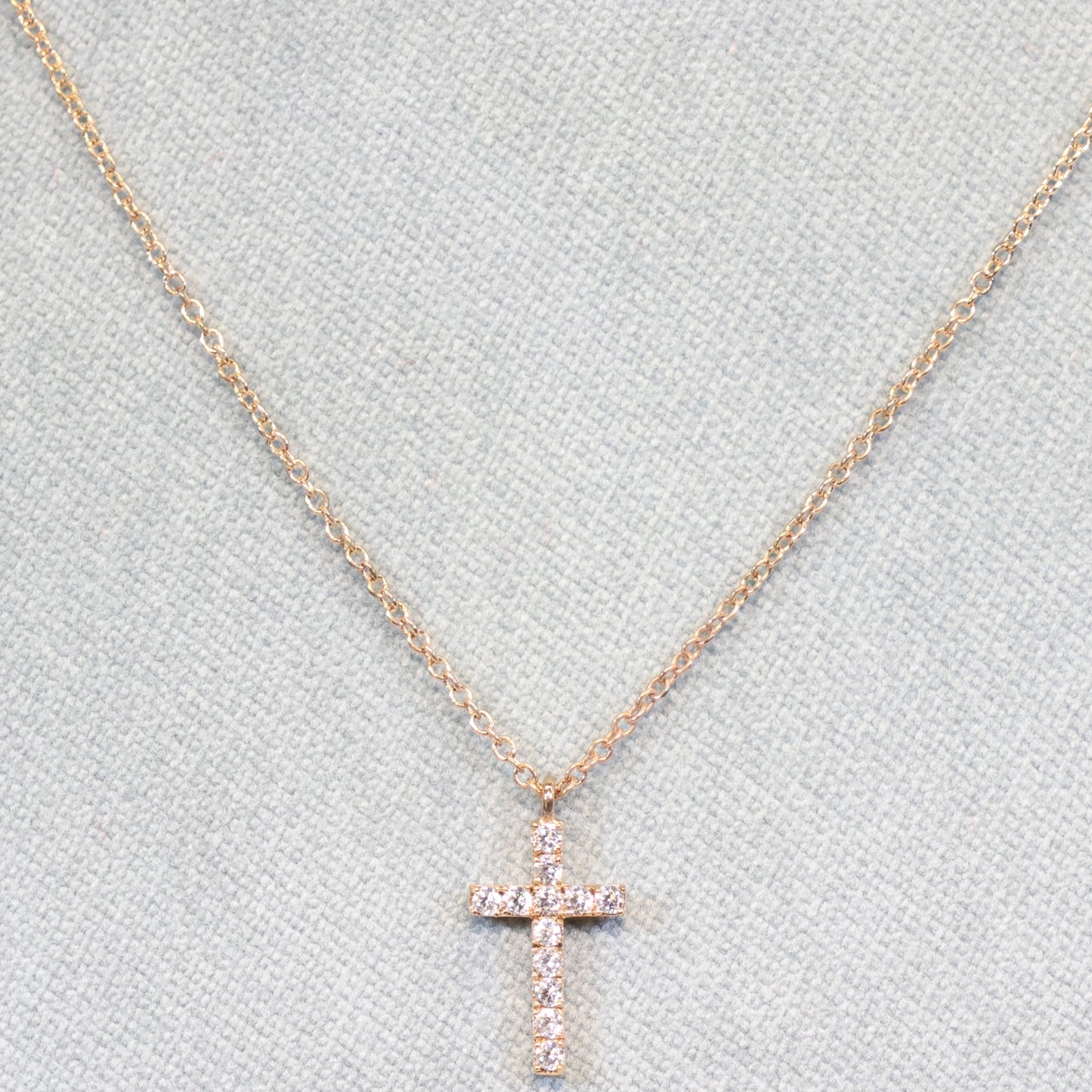 Naiomy Moments Rosé vergulde zilveren Halsketting met Kruis hanger B4A05