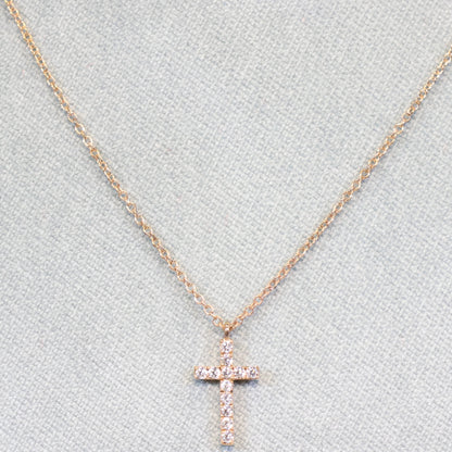 Naiomy Moments Rosé vergulde zilveren Halsketting met Kruis hanger B4A05