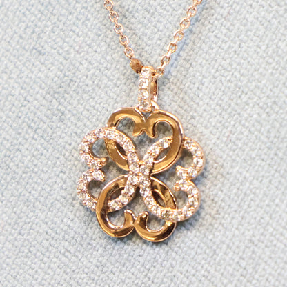 Naiomy Moments Rosé vergulde zilveren  ketting met hanger B4C06